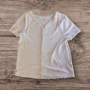 Wonder nation V-neck ribbed top. XXL 18 white